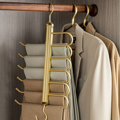 SpaceLuxe Aluminum Pants Hanger – Multi-Layer, Space-Saving Closet Organizer