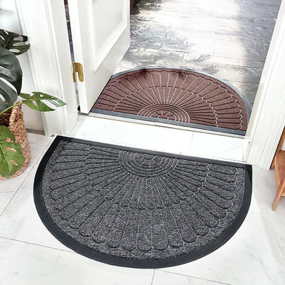 Half-Round Non-Slip Rubber Doormat Indoor Outdoor
