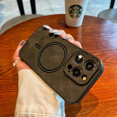 Deer Leather iPhone Case MagSafe Wireless Charging