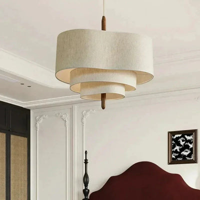 Japanese Wabi Sabi Fabric Chandelier Minimalist Pendant Light