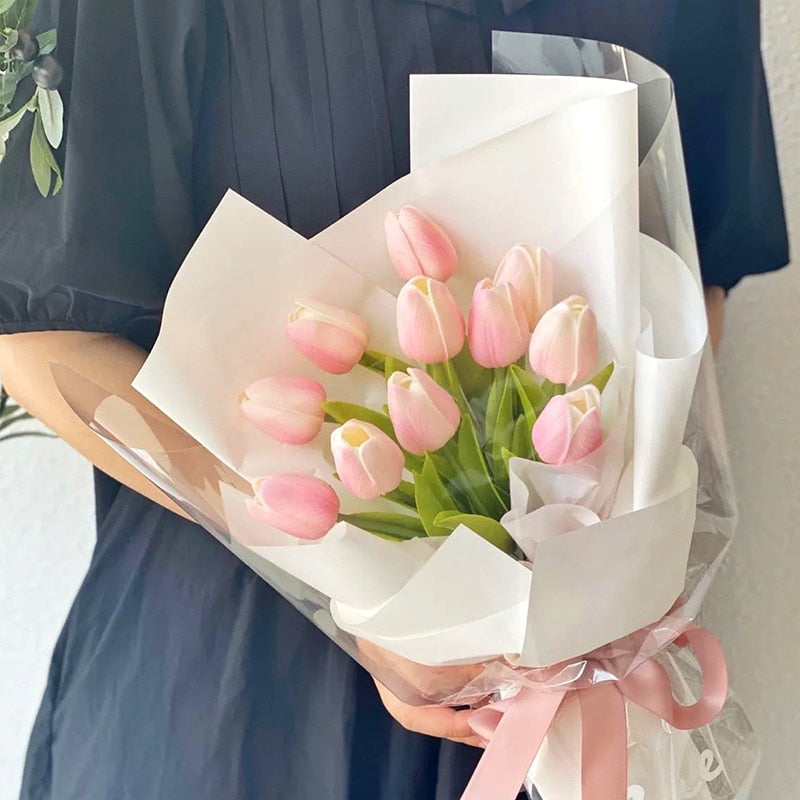 Artificial Tulip Bouquet with Realistic Lifelike Flowers