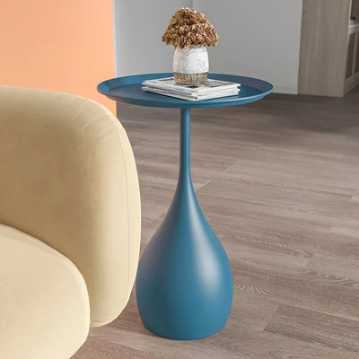 Mobile Round Side Table with Wheels Modern Design
