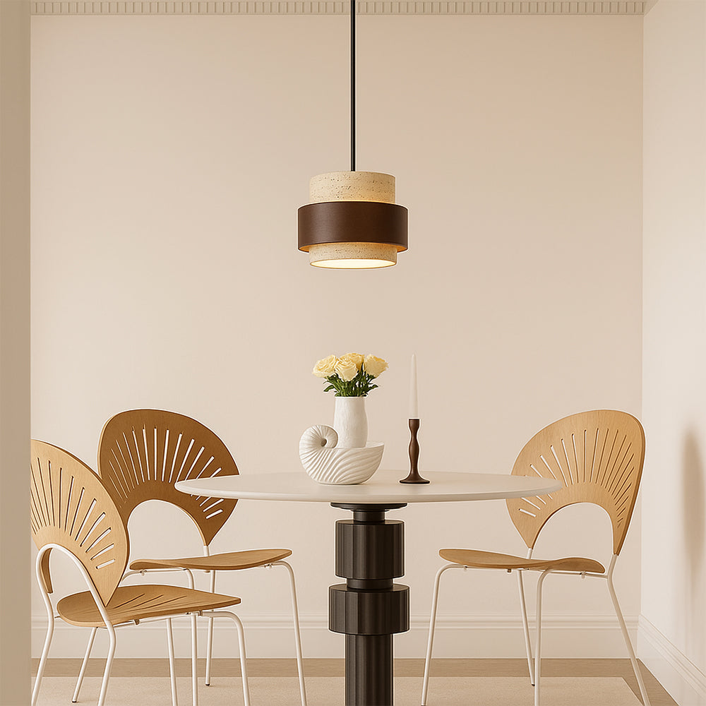 Refined Stone and Wood Bar Pendant Light for Modern Interiors
