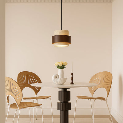 Refined Stone and Wood Bar Pendant Light for Modern Interiors