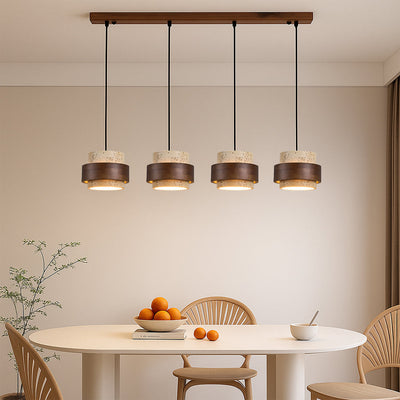 Refined Stone and Wood Bar Pendant Light for Modern Interiors