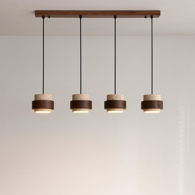 Refined Stone and Wood Bar Pendant Light for Modern Interiors