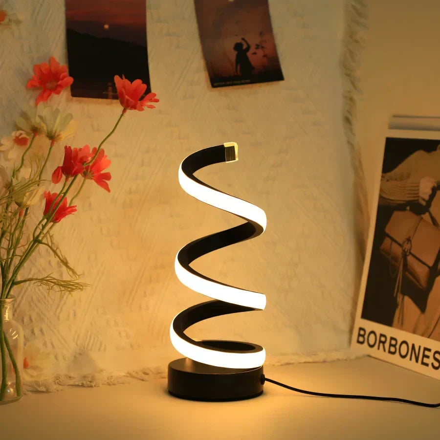 Spiral LED Table Lamp – Modern Adjustable Light