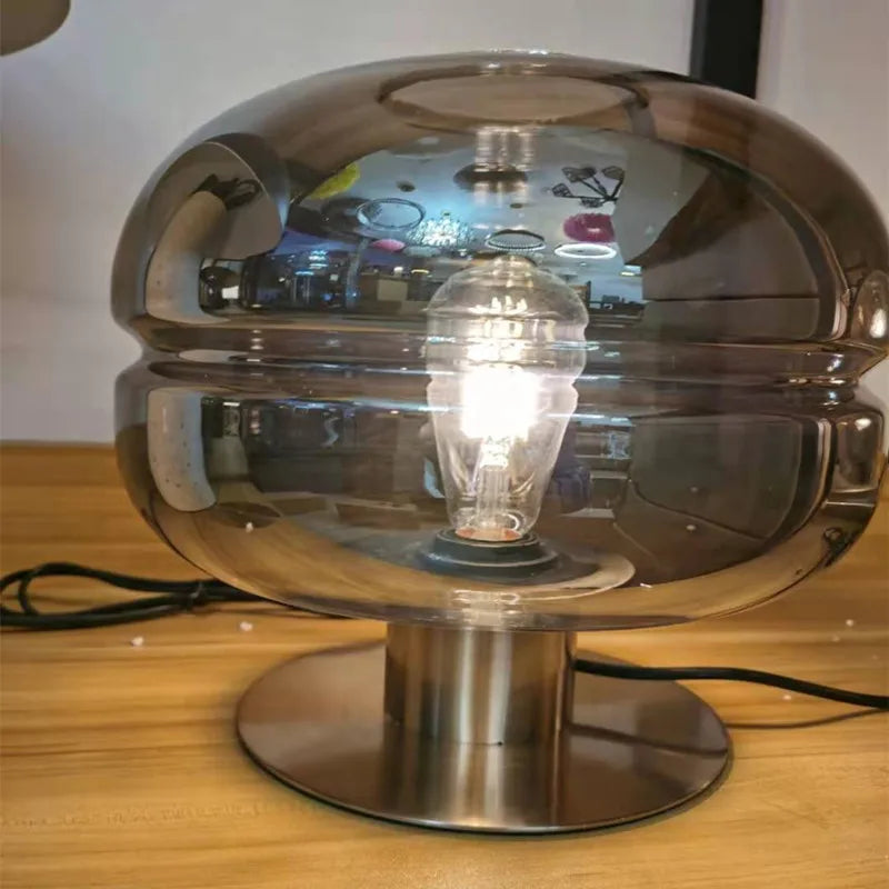 Scandinavian Glass Table Lamp – AuroraForm E27