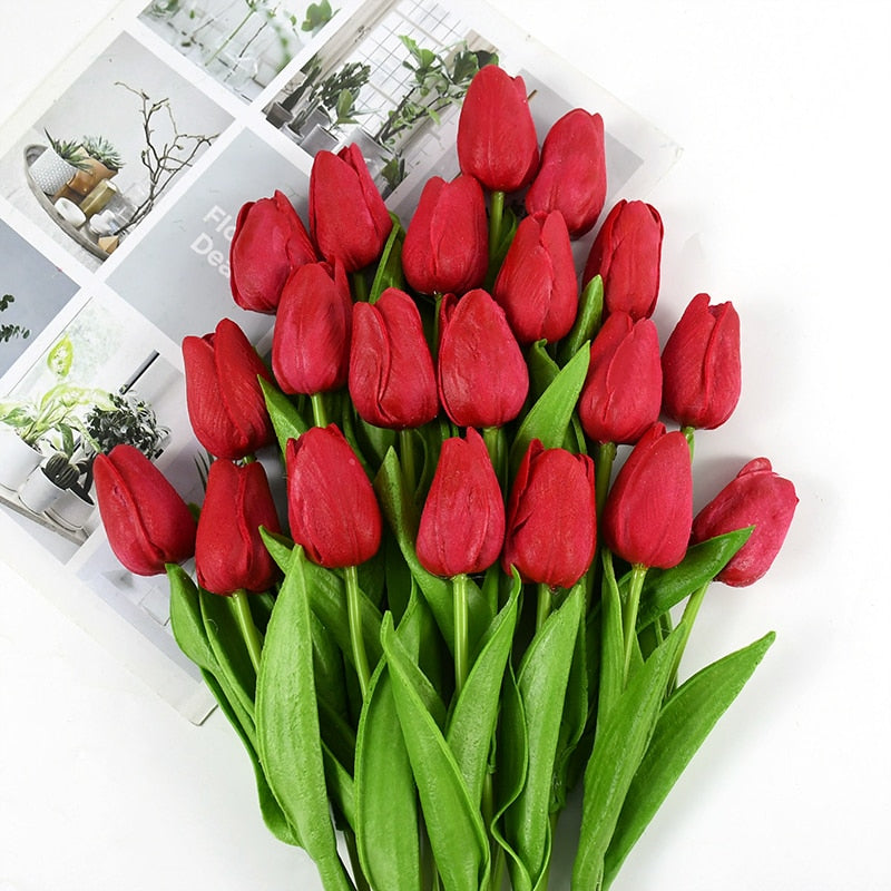 Artificial Tulip Bouquet with Realistic Lifelike Flowers
