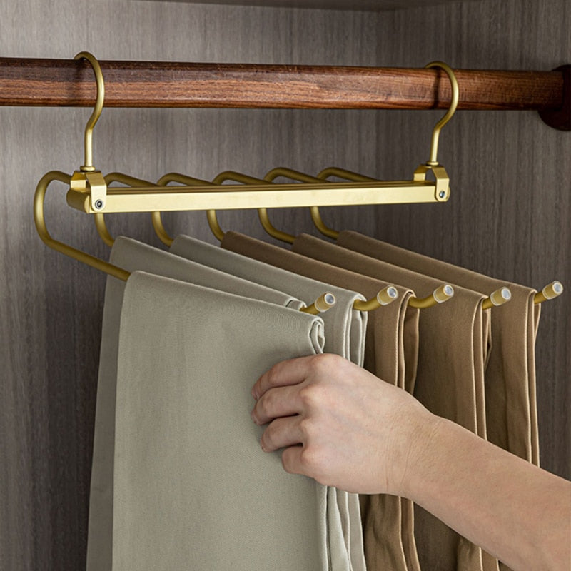 SpaceLuxe Aluminum Pants Hanger – Multi-Layer, Space-Saving Closet Organizer