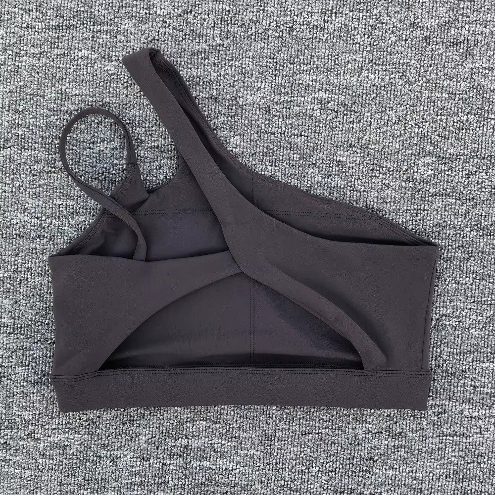 Women’s Shockproof Sports Bra with Oblique Shoulder Straps for Fitness