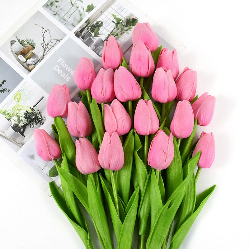 Artificial Tulip Bouquet with Realistic Lifelike Flowers