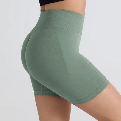 Women’s Seamless High Waist Yoga Shorts for Fitness and Running