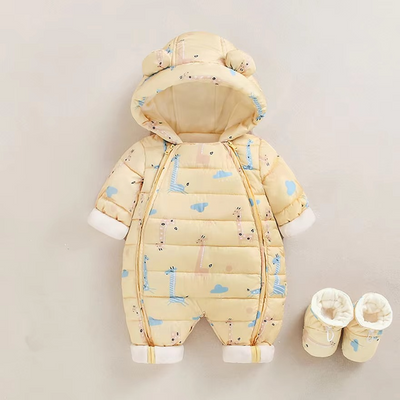 Cozy Fleece Hooded Romper for Babies and Toddlers