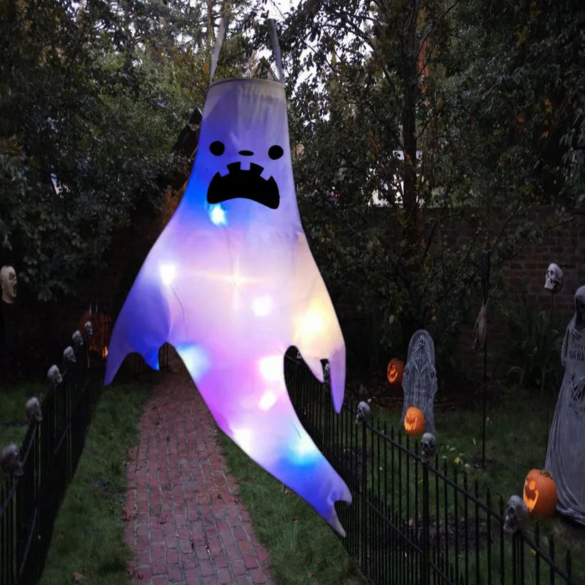 Halloween Hanging Ghost Lights – LED Outdoor Decor