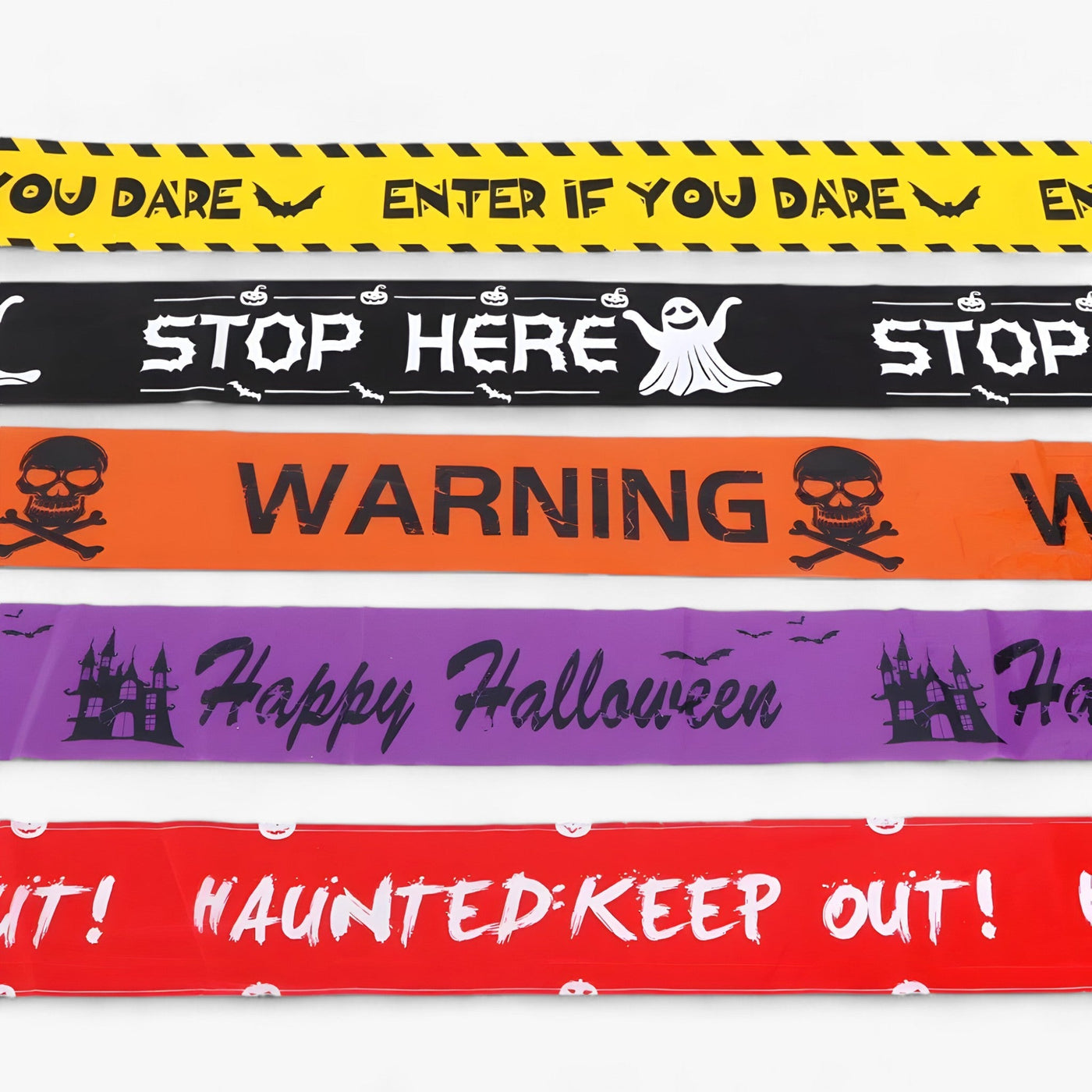 Bandeau Warning Skull Halloween - Spooky Party Decoration