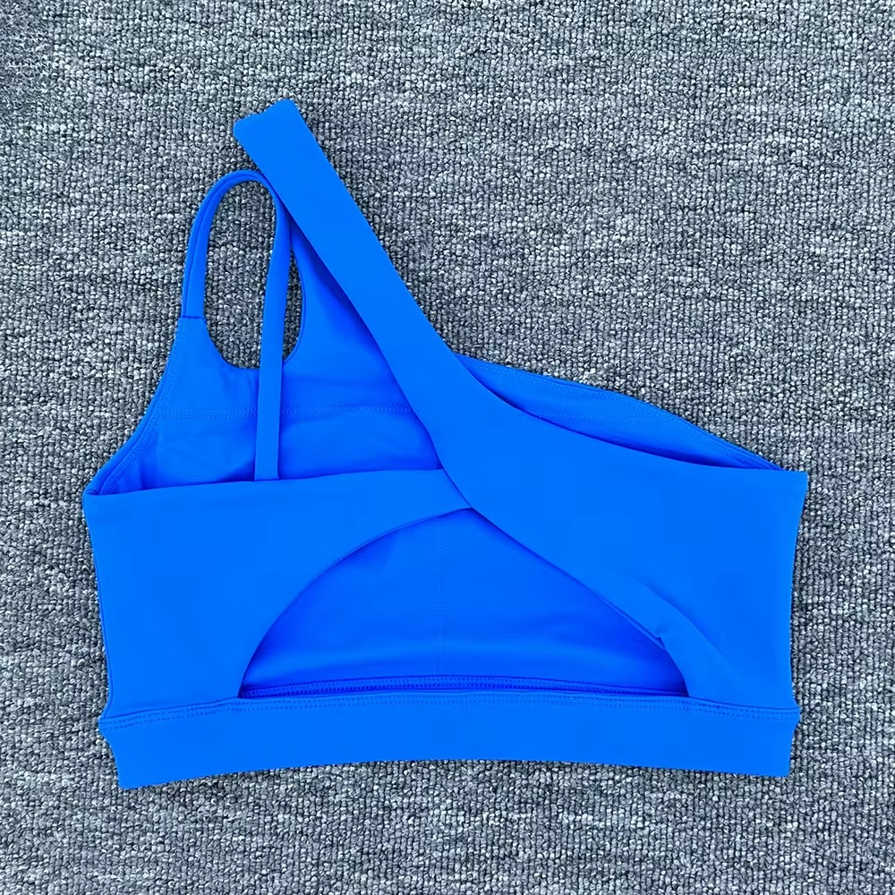 Women’s Shockproof Sports Bra with Oblique Shoulder Straps for Fitness