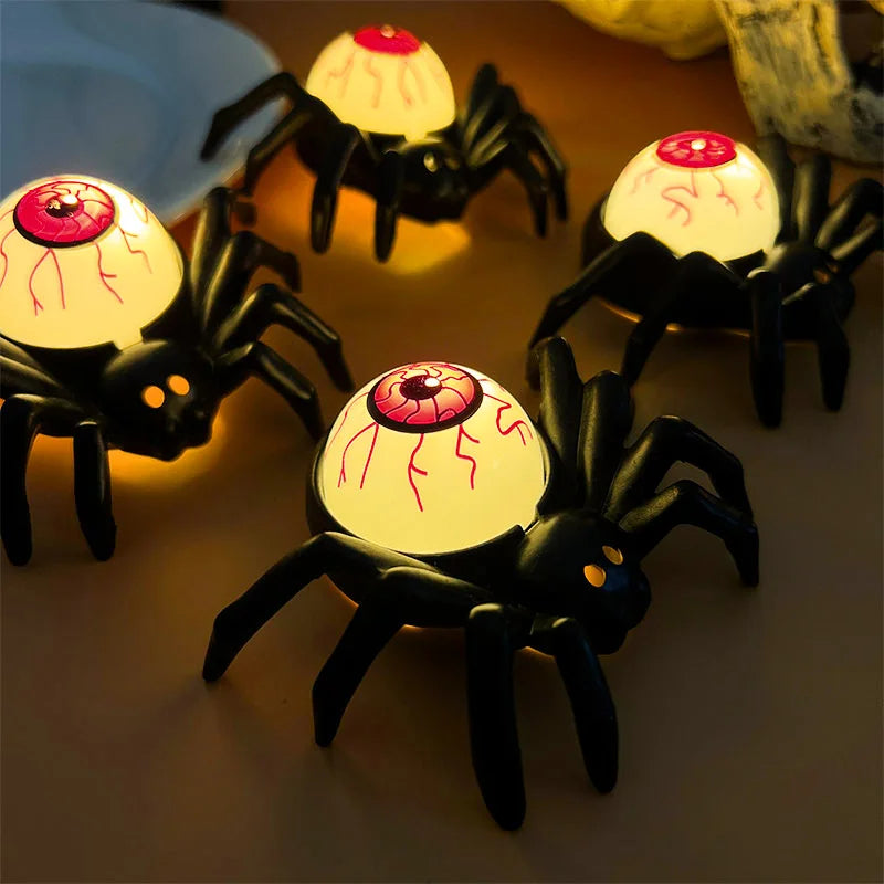 Halloween LED Skull & Spider Lamp – Spooky Home Decor