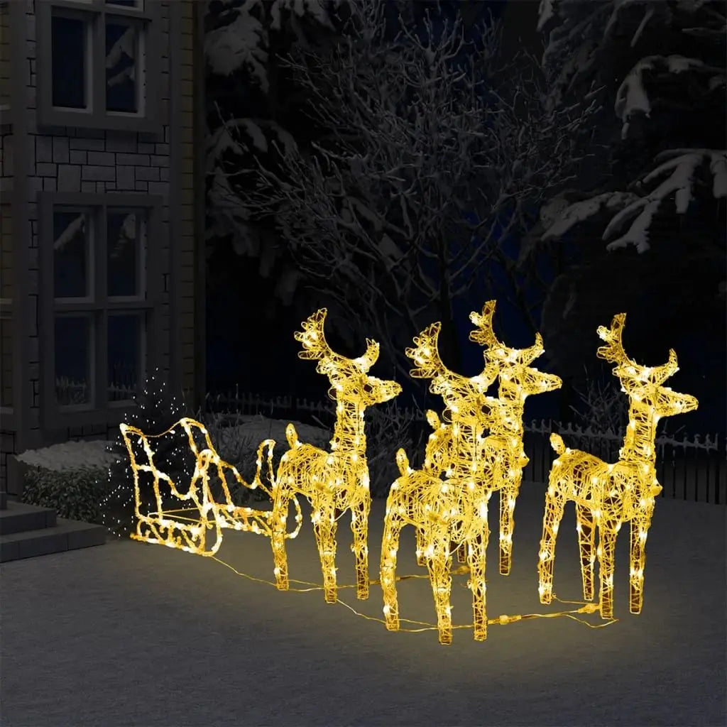 Magical Reindeer and Sleigh LED Garden Decoration