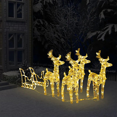Magical Reindeer and Sleigh LED Garden Decoration