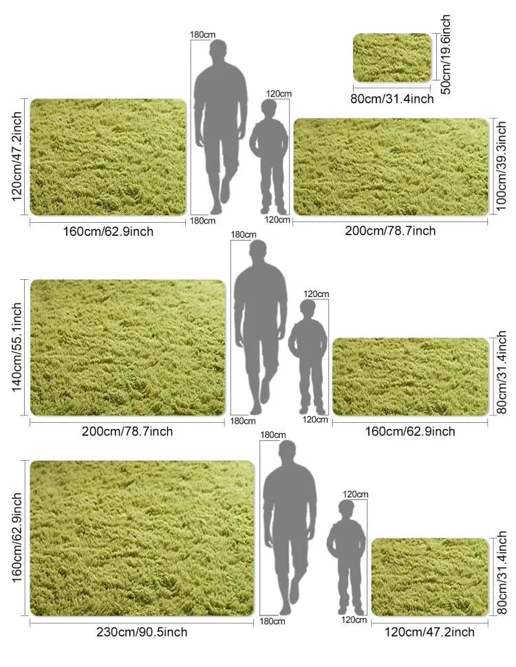 Fluffy Ultra Soft Non-Slip Rug with Memory Foam Cushion