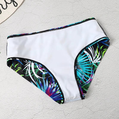 Tropical High-Waist Bikini Set for Women