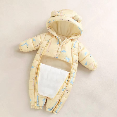 Cozy Fleece Hooded Romper for Babies and Toddlers