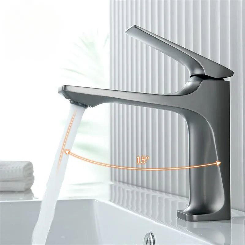 Elegant Bathroom Faucet  Single Handle  Durable Metal