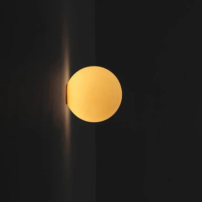 Modern White Milk Glass Circular Wall Light