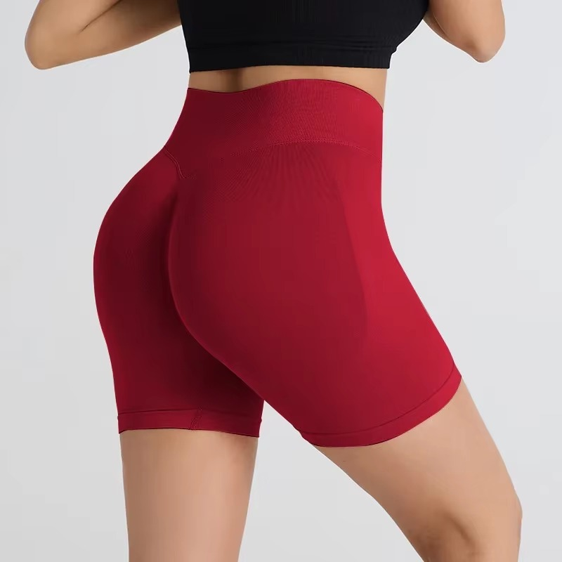 Women’s Seamless High Waist Yoga Shorts for Fitness and Running