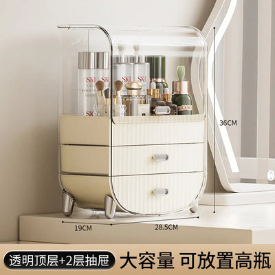 Rechargeable Cosmetic Organizer – Transparent Dustproof Makeup