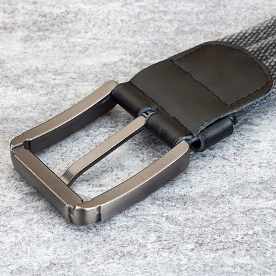 Men’s Canvas Belt – Adjustable Casual Striped Waistband