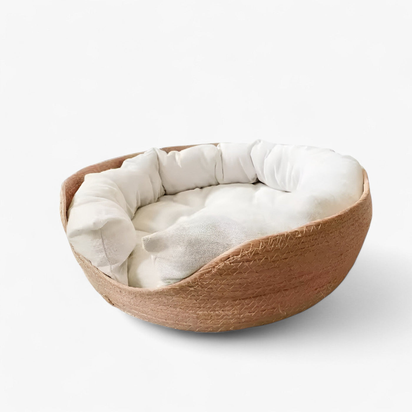 Handwoven Bamboo Pet Bed with Soft Cushion – Luna Nest