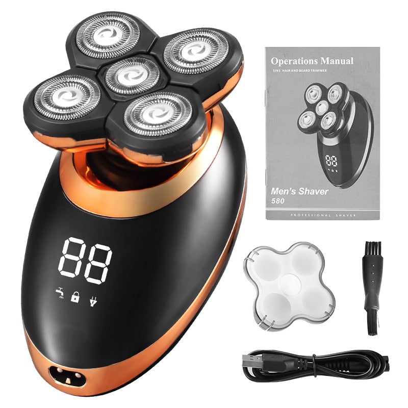 Waterproof Electric Men’s Shaver with 5 Heads
