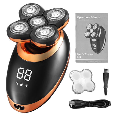 Waterproof Electric Men’s Shaver with 5 Heads