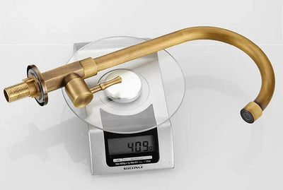 Antique Brass Swan Neck Kitchen Faucet