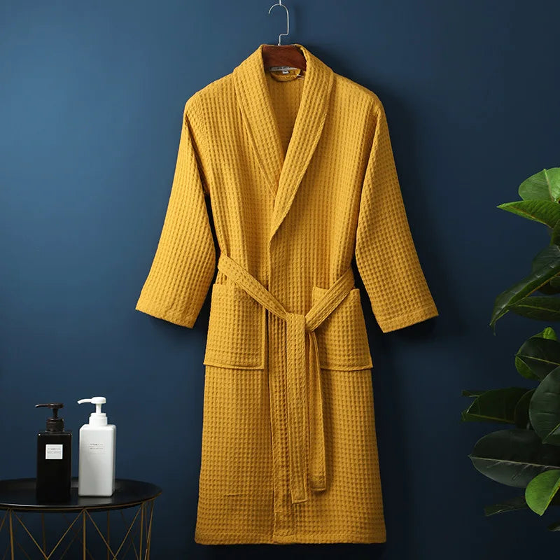 Unisex Waffle Bathrobe – Lightweight & Breathable