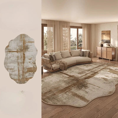 Irregular Plush Washable Rug for Bedroom and Living Room