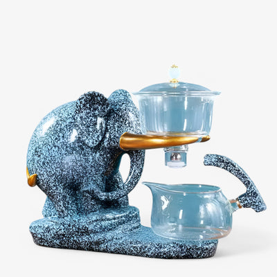Elephant Glass Tea Set with Heat-Resistant Pot