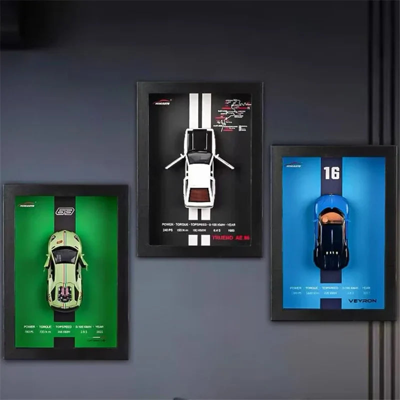 Framed 3D Car Model Decorative Artwork