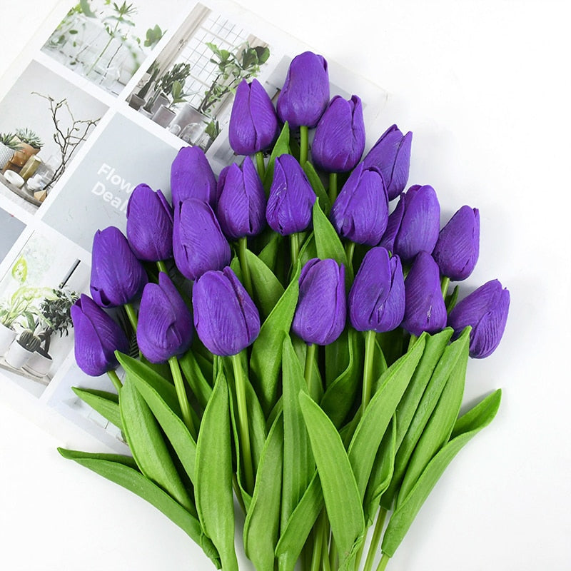 Artificial Tulip Bouquet with Realistic Lifelike Flowers