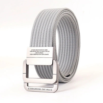 Unisex Canvas Belt – Double Metal Ring Buckle, Adjustable