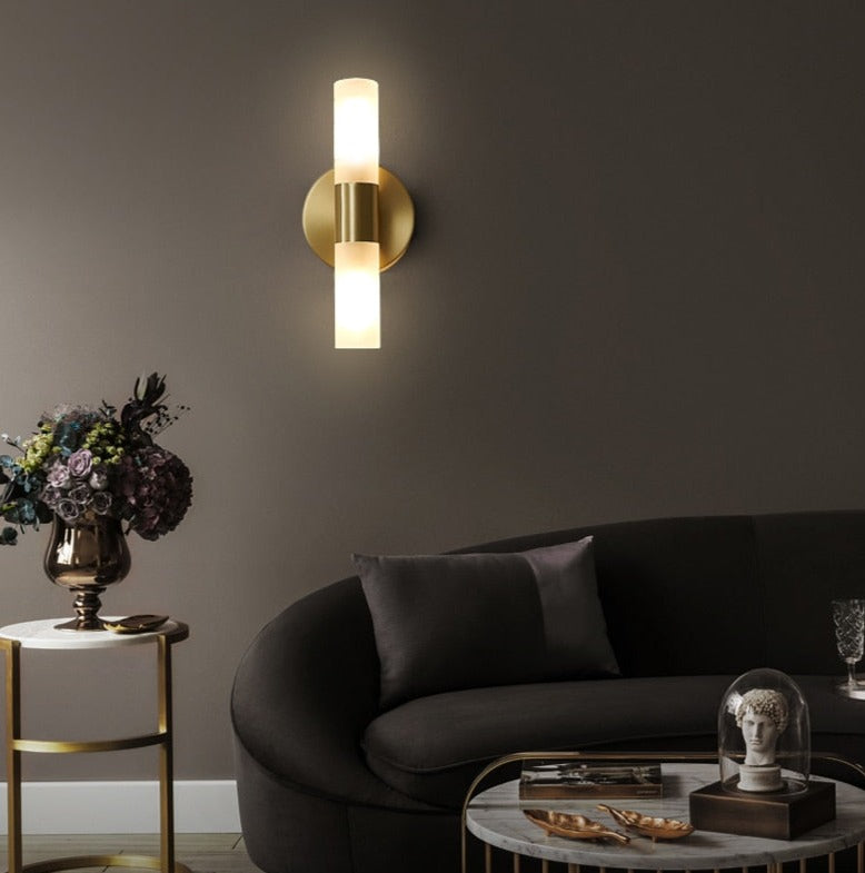 PrimeLume – Minimalist Gold Wall Lamp with Energy-Efficient LED