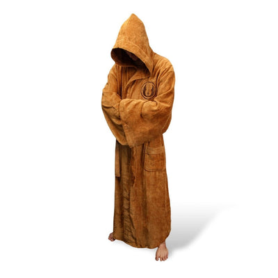 Men’s Long Flannel Bathrobe with Hood and Belt