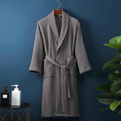Unisex Waffle Bathrobe – Lightweight & Breathable