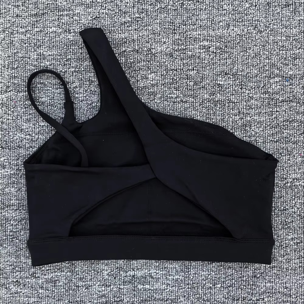 Women’s Shockproof Sports Bra with Oblique Shoulder Straps for Fitness