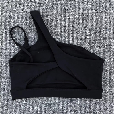 Women’s Shockproof Sports Bra with Oblique Shoulder Straps for Fitness