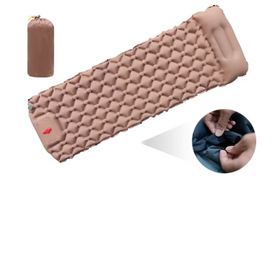 Inflatable Camping Sleeping Pad with Built-In Pillow for Hiking