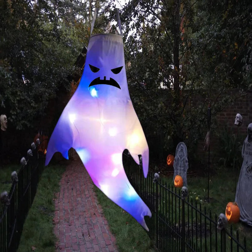Halloween Hanging Ghost Lights – LED Outdoor Decor