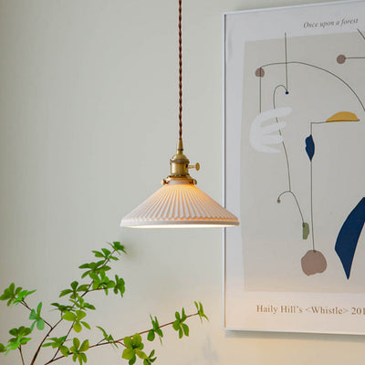 Scandinavian White Ceramic Pendant Light